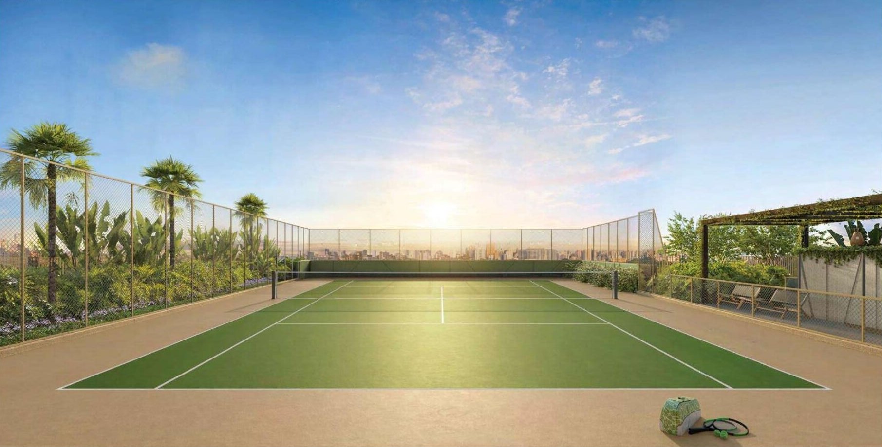 Perspectiva ilustrada Tennis Court, 4º pavimento, Escape Brooklin
