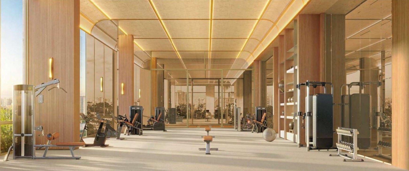 Perspectiva ilustrada Fitness, 4º pavimento, Escape Brooklin