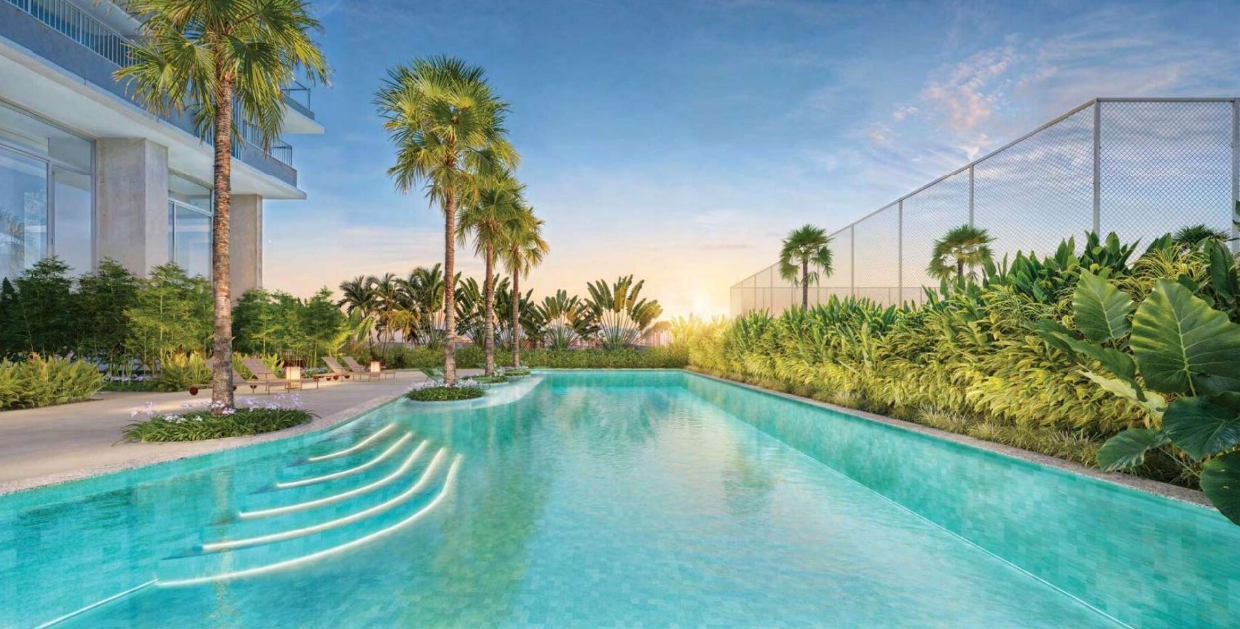 Perspectiva ilustrada Outdoor Swimming Pool, 4º pavimento, Escape Brooklin